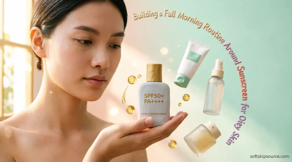 building a full morning routine around sunscreen for oily skin