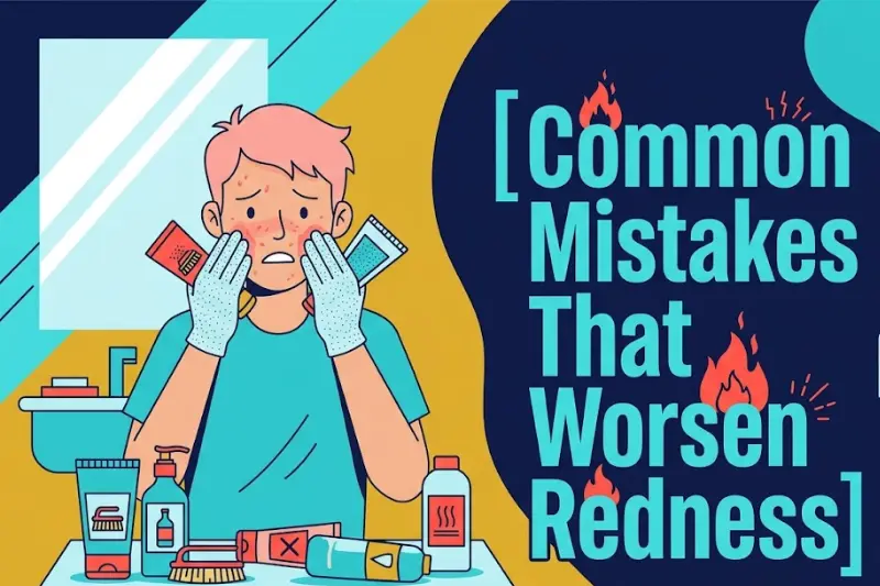 common mistakes that worsen redness